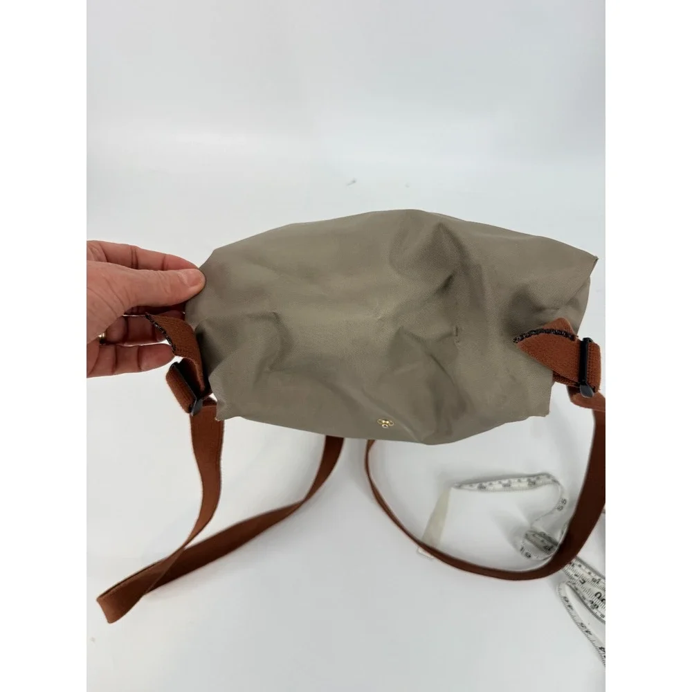 Longchamp Le Pliage Backpack Taupe Brown Nylon Leather Trim L1621619P55